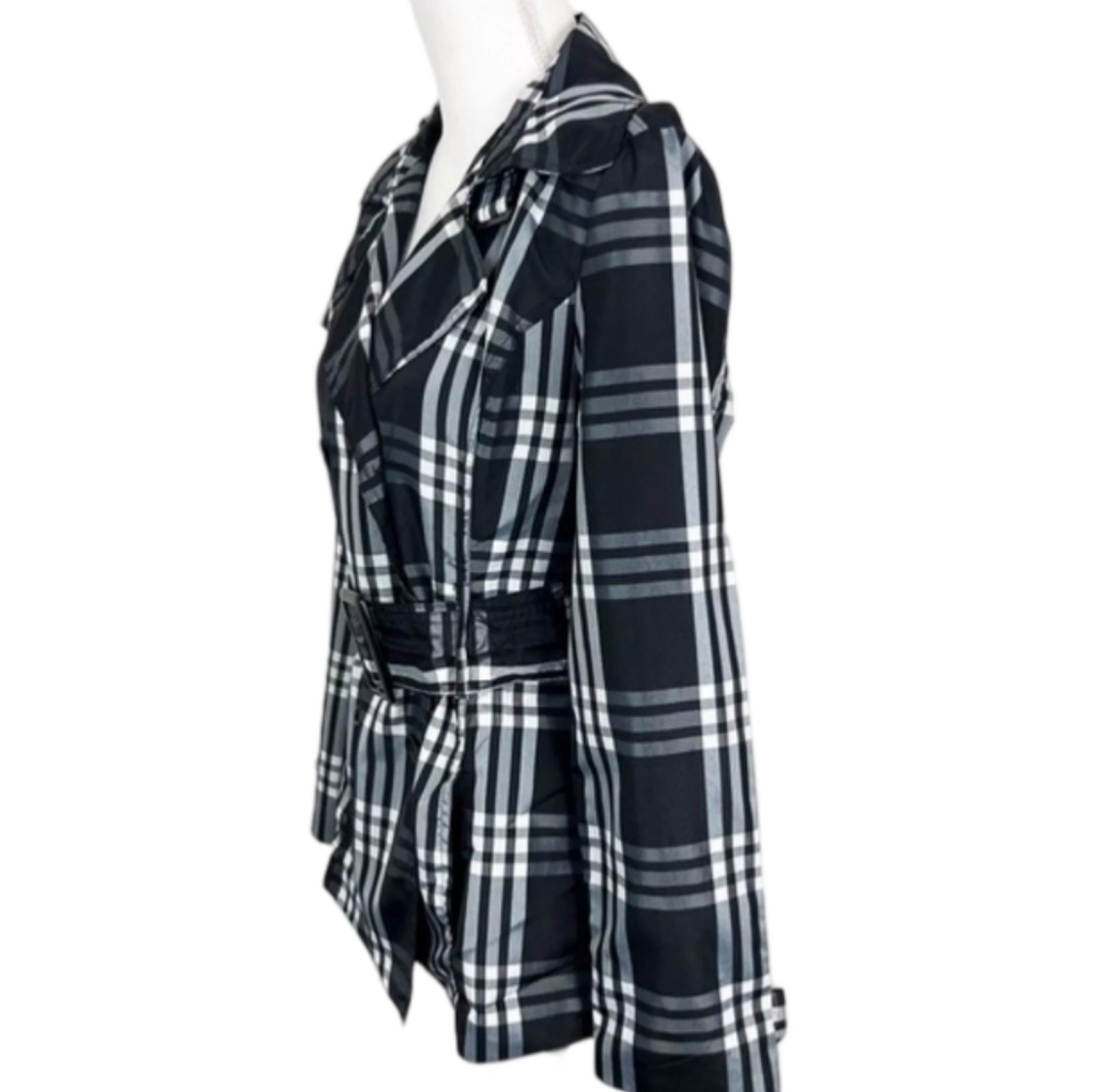 Jou Jou Womens Plaid Black and White Blazier Coat Size L - Picture 4 of 7